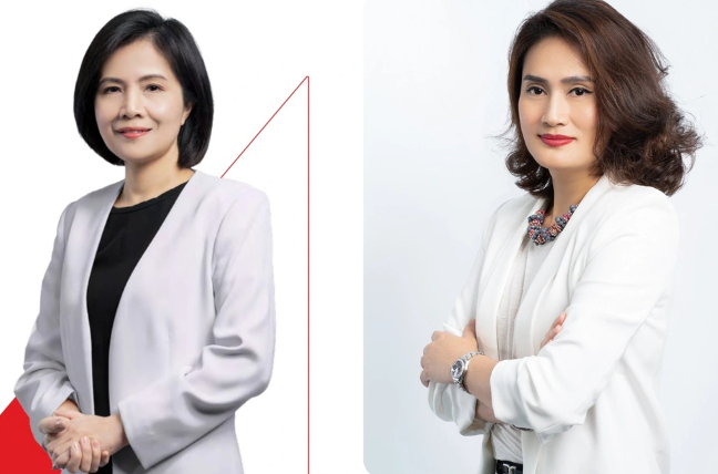 Bà Trần Mai Hoa (trái) trở lại vị trí CEO thay bà Phạm Thị Thu Hiền (phải) (Ảnh: BCTN 2022 Vincom Retail).