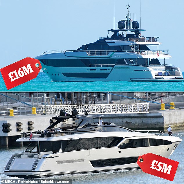 Beckham được cho đã nâng cấp chiếc du thuyền của mình, từ chiếc có giá 5 triệu bảng (dưới) lên chiếc có giá 16 triệu bảng (trên)