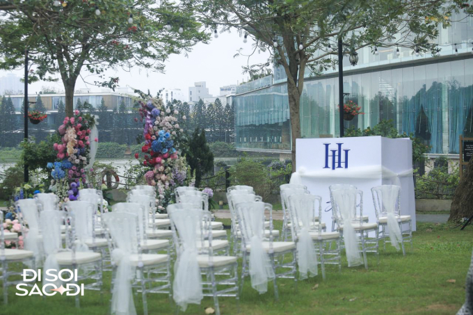 View tiệc cưới ngoài trời của Quang Hải và Chu Thanh Huyền