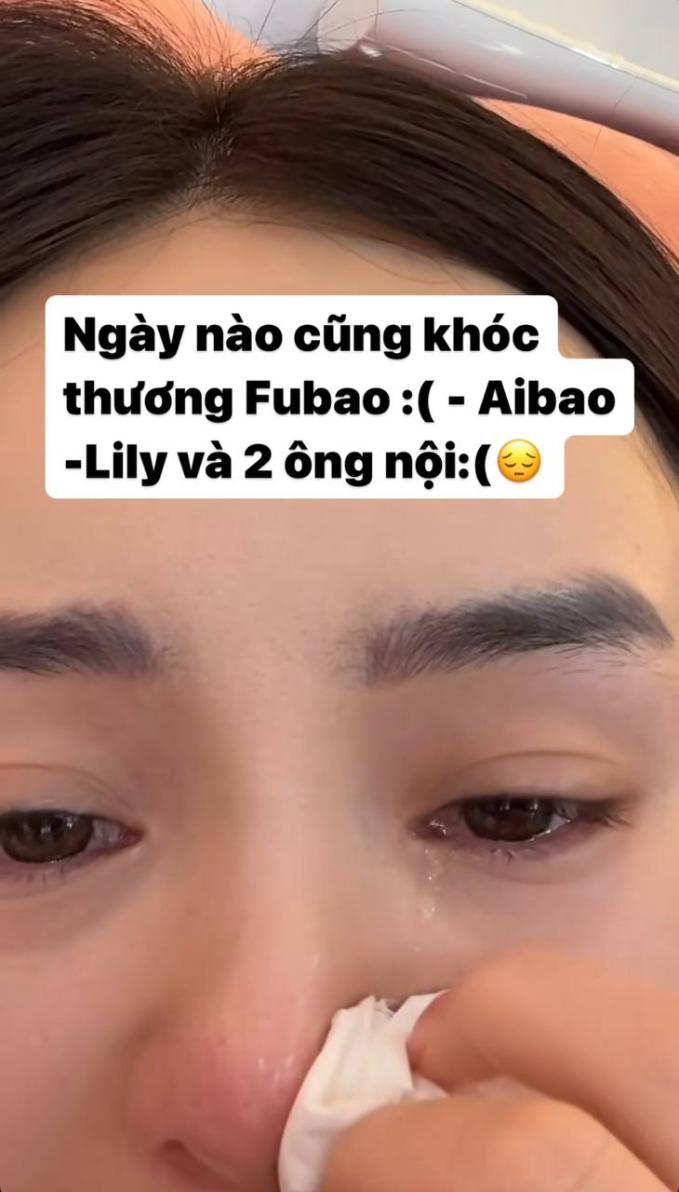 Quỳnh Kool khóc sướt mướt khi xem các đoạn clip về công chúa Fubao