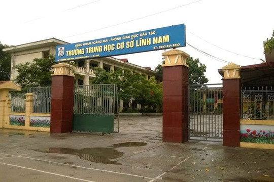 Trường THCS Lĩnh Nam (Hoàng Mai, Hà Nội) - nơi xảy ra vụ việc