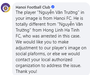 Fanpage Hà Nội FC yêu cầu trang tin Indonesia đính chính lại hình ảnh sai lệch về Văn Trường