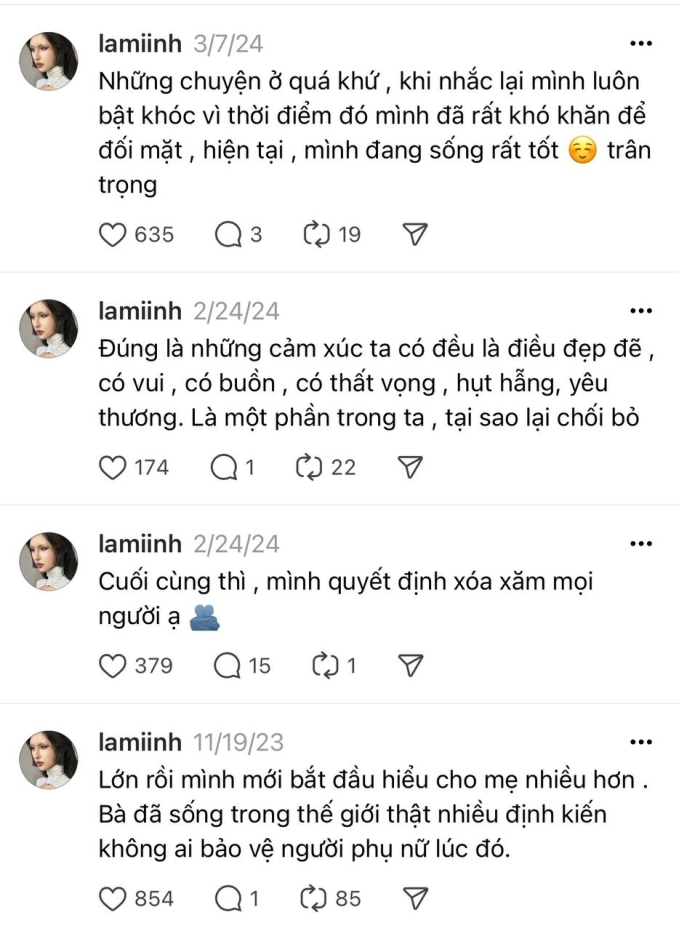 Loạt status hiếm hoi giãi bày cảm xúc của Lâm Minh khiến netizen càng thêm thương quý cô gái này