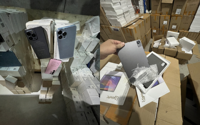 Từ TikTok shop, phát hiện kho chất đống hàng nghìn iPhone, máy tính bảng... nghi nhập lậu ở Hà Nội