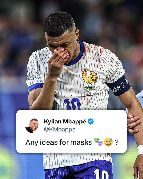 Mbappe hỏi ý kiến fan về chiếc mặt nạ để đeo