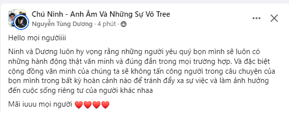 Tùng Dương có chia sẻ mới nhất về những ồn ào của Ninh Anh Bùi