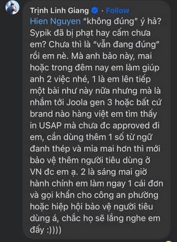 Bình luận gây tranh cãi của đại sứ thương hiệu của thương hiệu vợt bị tố lừa dối người tiêu dùng