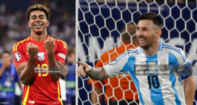 Lần lượt Lamine Yamal và Lionel Messi tỏa sáng tại Euro 2024 và Copa America sáng 10/7 (giờ Việt Nam)