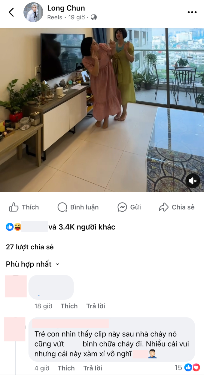 Long Chun, Tun Phạm mang chuyện cháy nhà chết người ra cười cợt, phản cảm nhất là hành động vứt bình cứu hỏa vào thùng rác