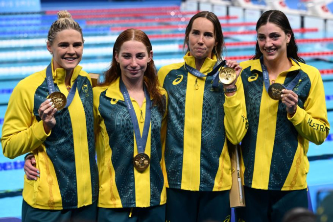 4 nữ VĐV của Australia giành HCV tại nội dung nội dung 4x100m tự do nữ của Olympic 2024