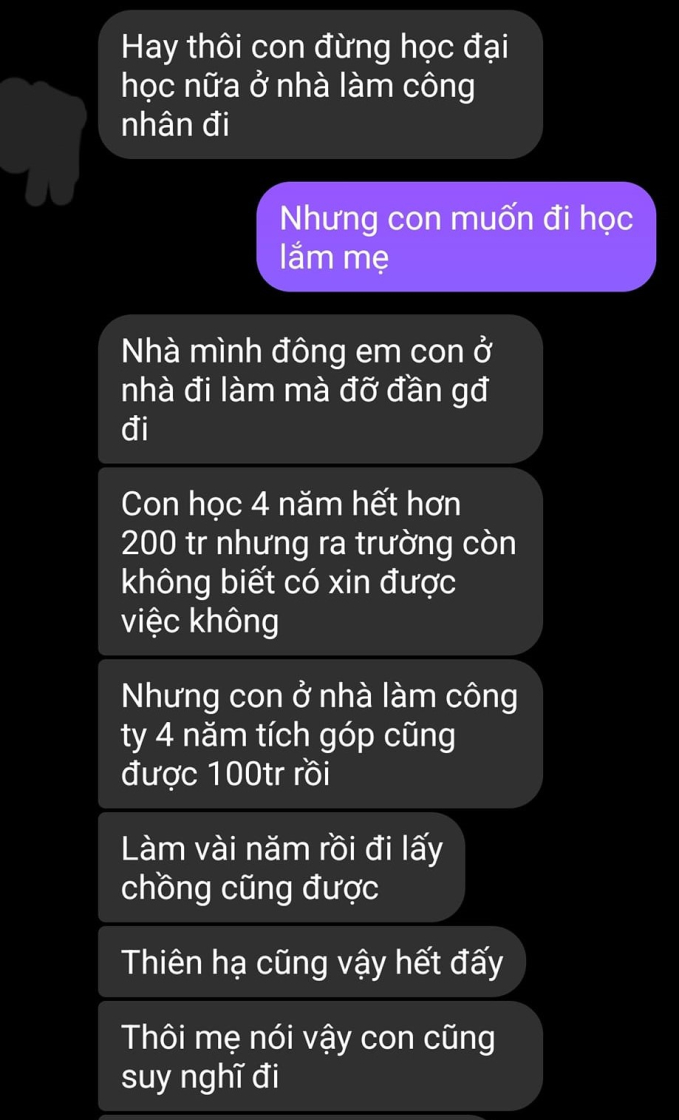 Đoạn tin nhắn của 2 mẹ con khiến gần hàng nghìn người rơi lệ, đôi khi giấc mơ đại học của con lại là gánh nặng của cha mẹ