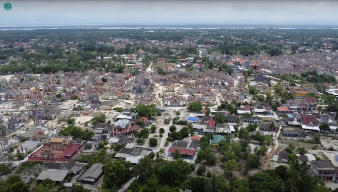 Toàn cảnh nghĩa trang làng An Bằng (xã Vinh An, huyện Phú Vang, tỉnh Thừa Thiên Huế)