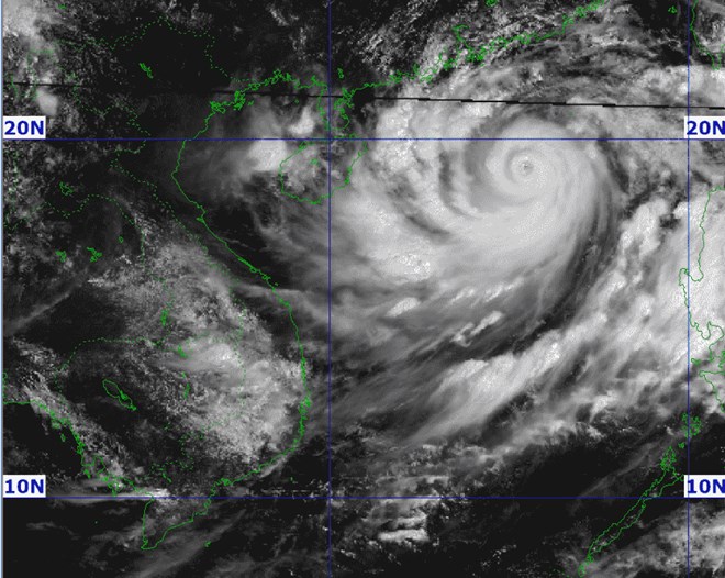 Ảnh mây vệ tinh cơn bão số 3. Nguồn: Trung tâm Dự báo Khí tượng Thủy văn Quốc gia