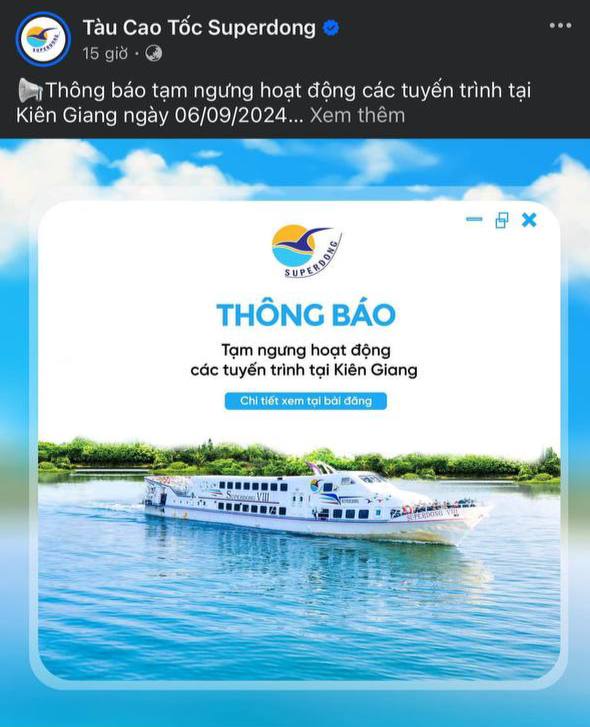 Các phương tiện di chuyển ra biển đảo của tỉnh Kiên Giang đều ngừng phục vụ từ ngày 6/9 