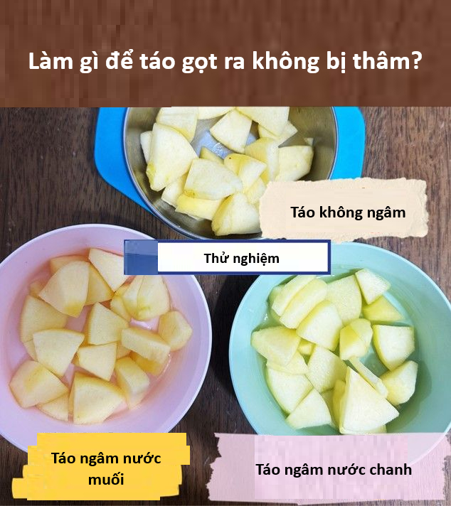 Làm gì để táo gọt ra không bị thâm?