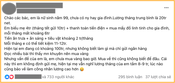 Bài đăng của cô bạn nhận được nhiều quan tâm