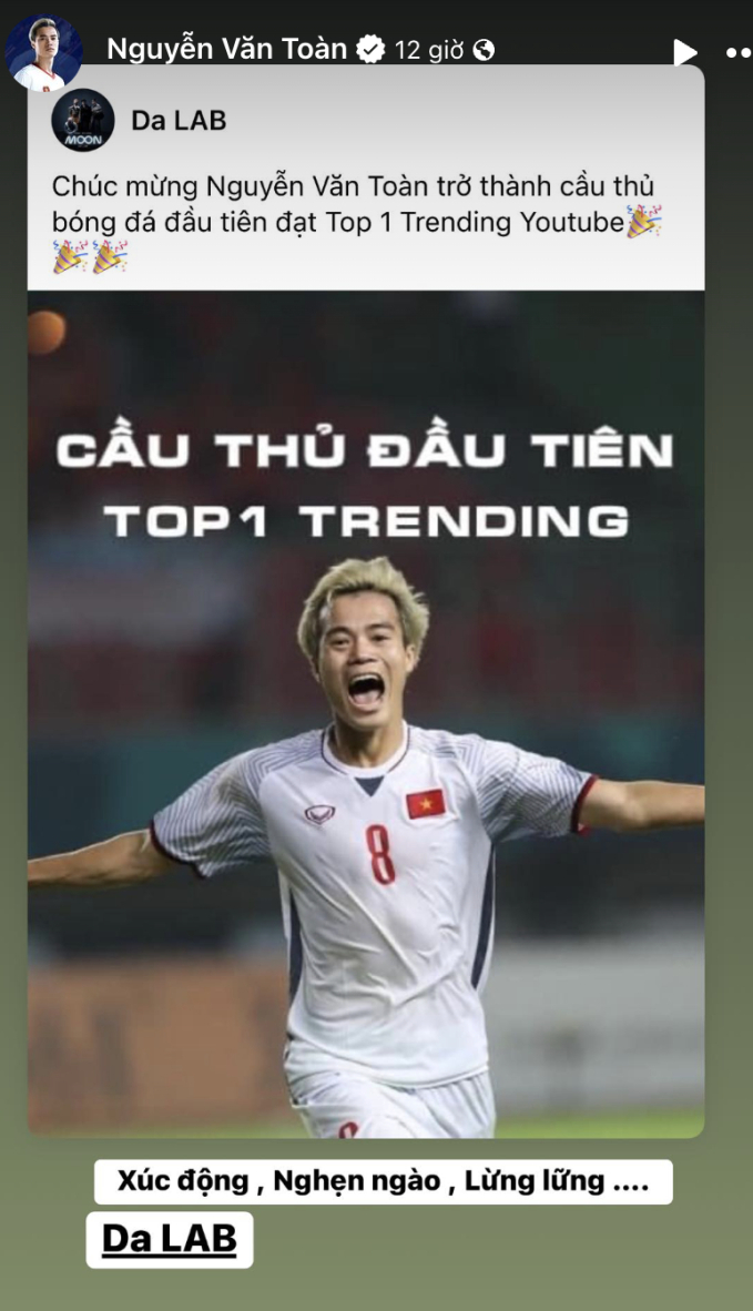  Văn Toàn xúc động, nghẹn ngào khi được thông báo lên top 1 trending YouTube 