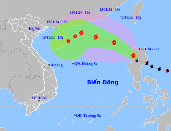  Vị trí và đường đi của bão TORAJI 