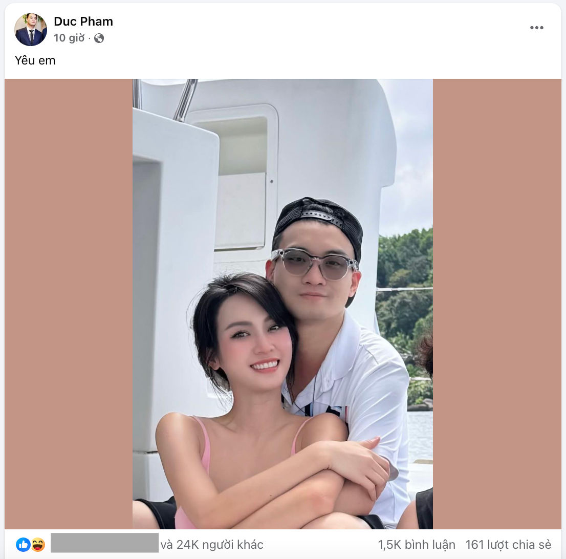Bài đăng công khai mối quan hệ của Đức Phạm