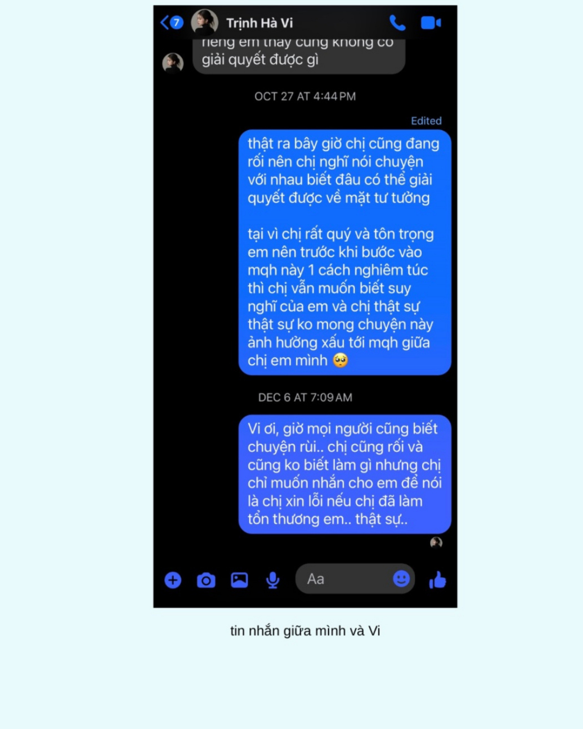 Quỳnh Tít công khai tin nhắn với Hà Vi.