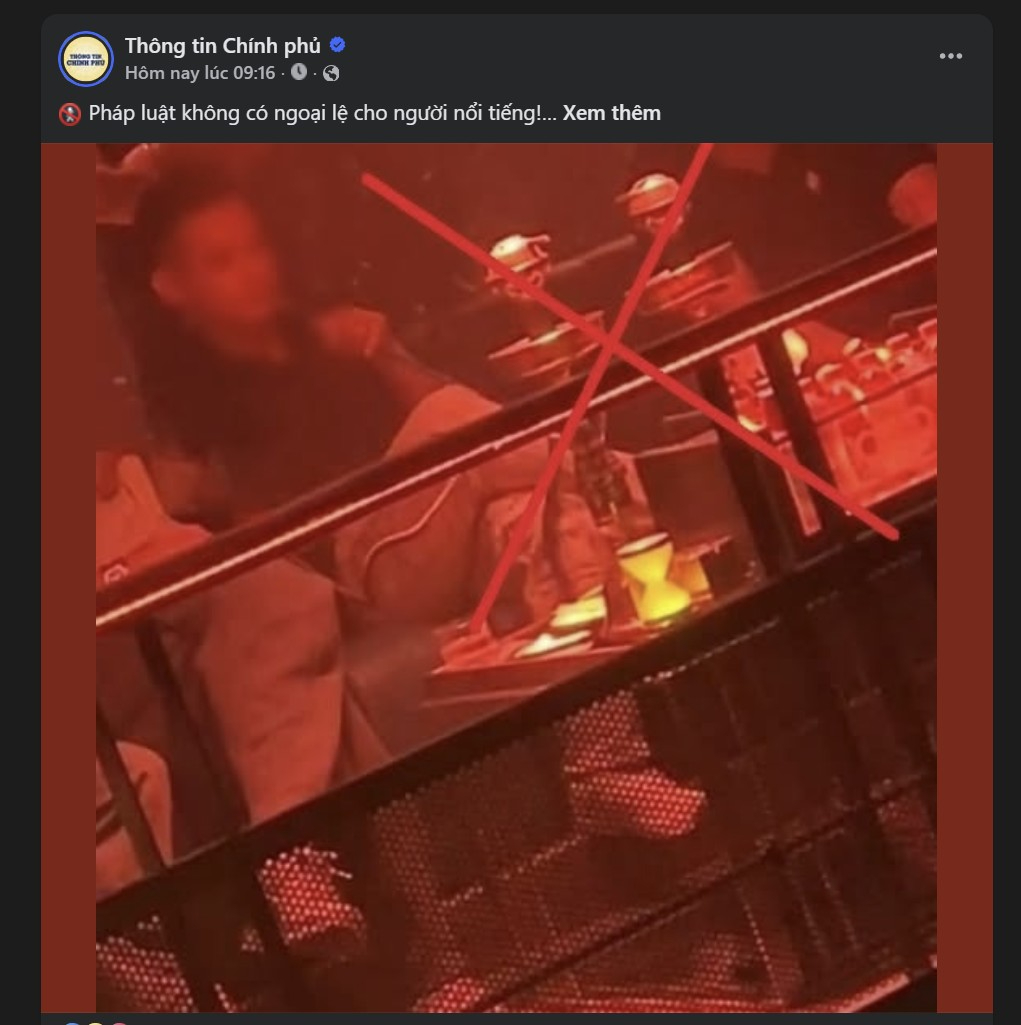 Bài đăng trên tài khoản Facebook Thông tin Chính phủ (Ảnh chụp màn hình)