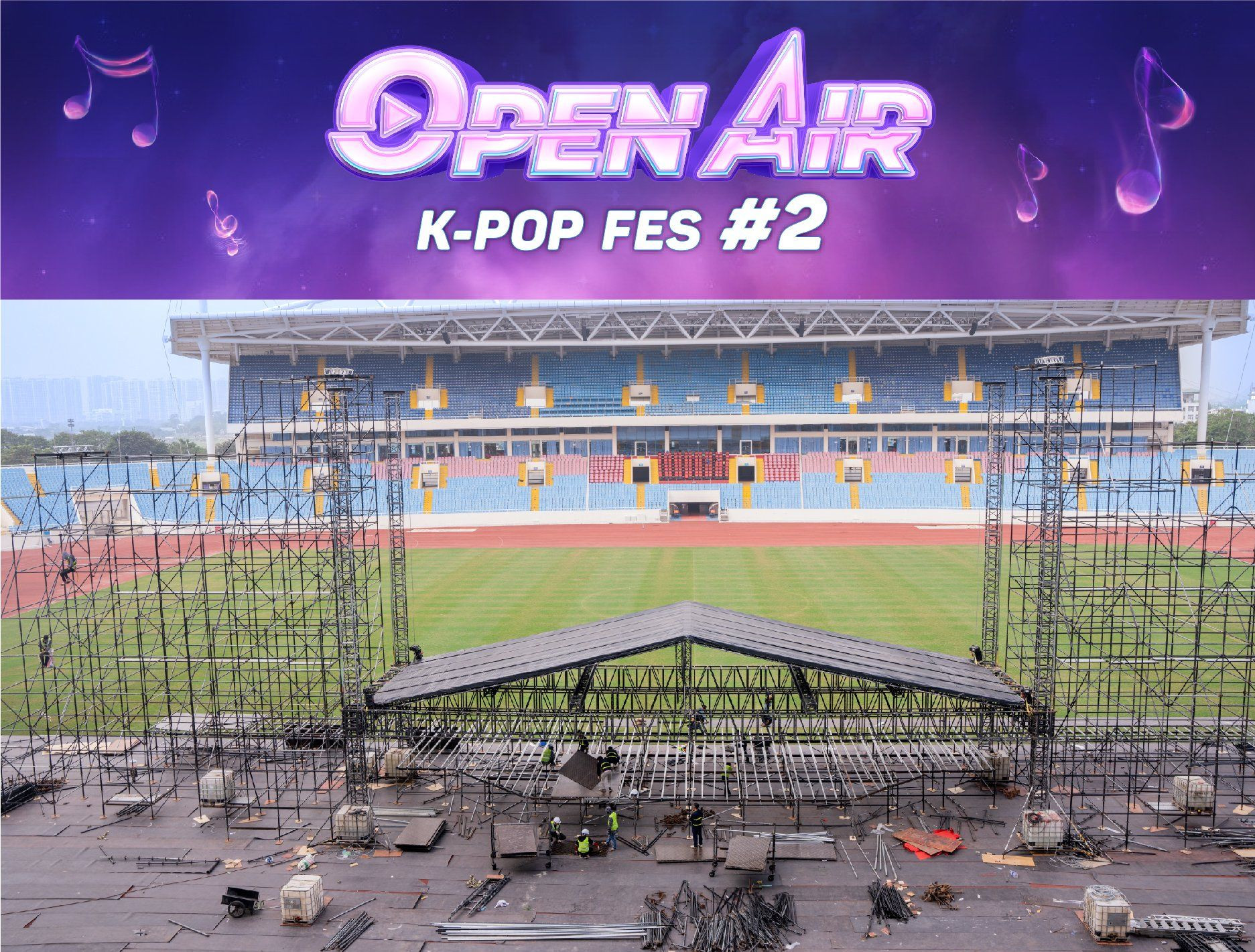 Show bị huỷ dù sân khấu khi ấy đã được dựng ở SVĐ Mỹ Đình (ảnh: Facebook)