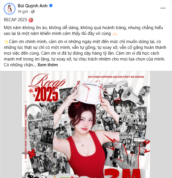 TikToker Bùi Quỳnh Anh recap năm 2025 bằng thành tích đạt 2 triệu người theo dõi