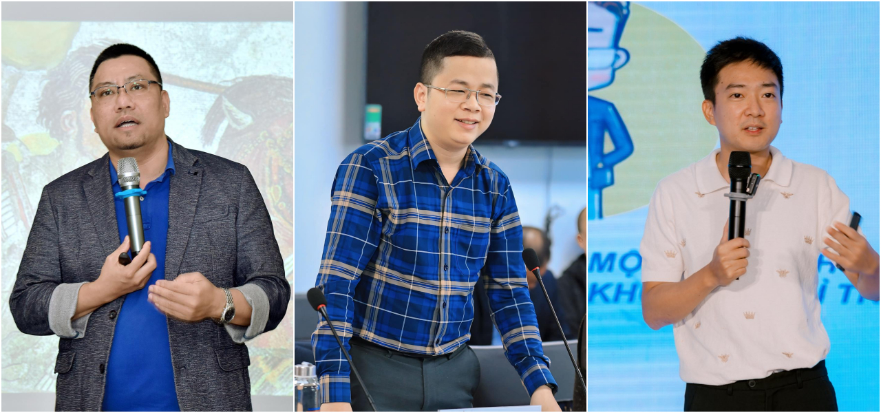 Từ trái qua: Anh Nguyễn Đình Thành, anh Lê Minh Tâm và anh Phùng Thái Học (Ảnh: NVCC)