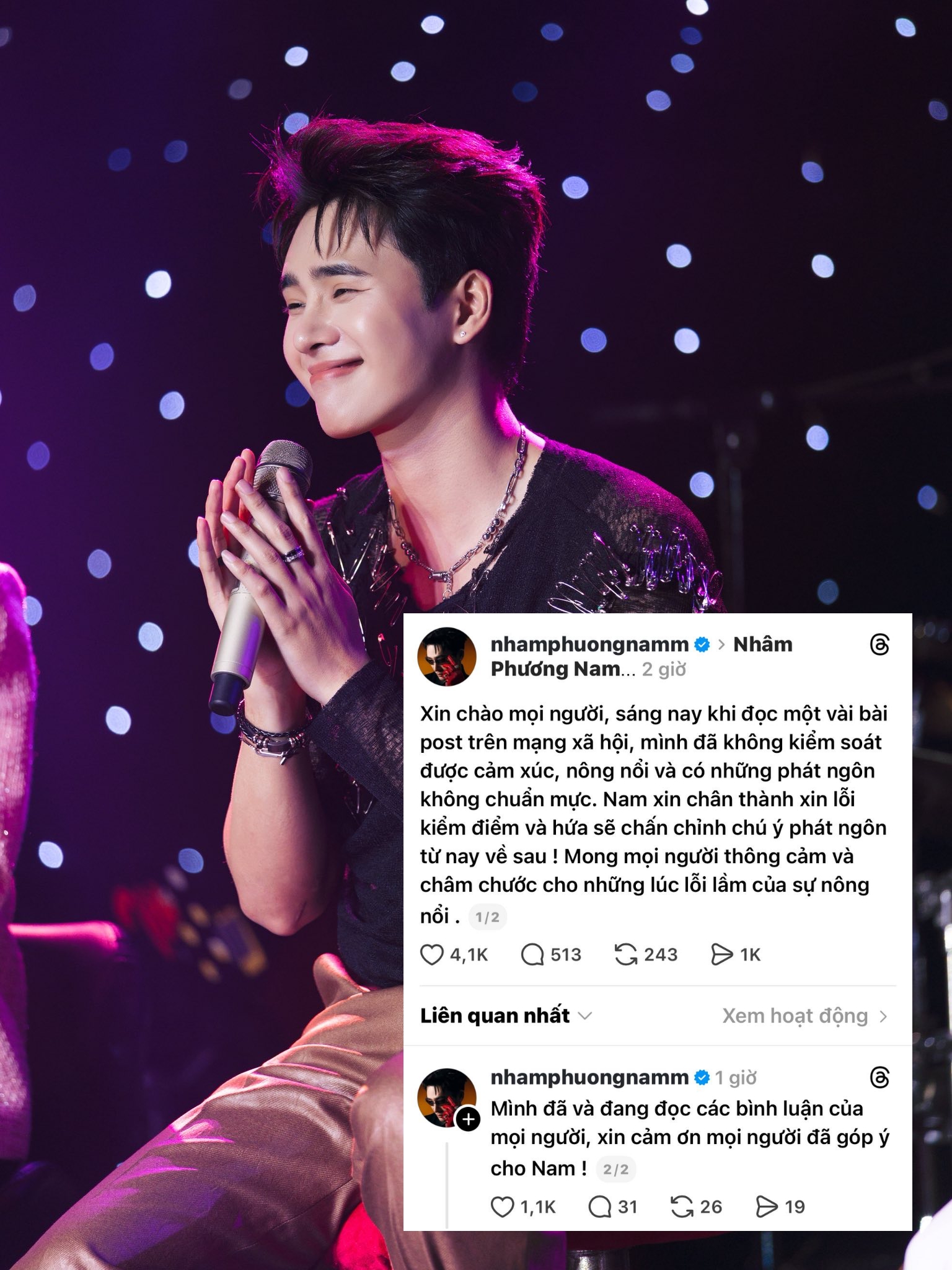 Nhâm Phương Nam xin lỗi