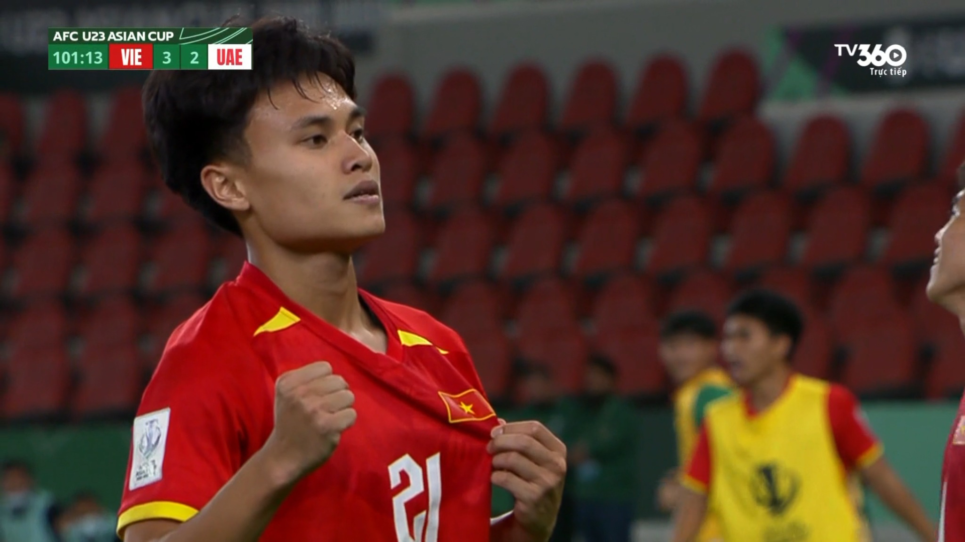 Minh Phúc ghi bàn quyết định, đưa đội tuyển Việt Nam vào bán kết (Ảnh chụp màn hình)