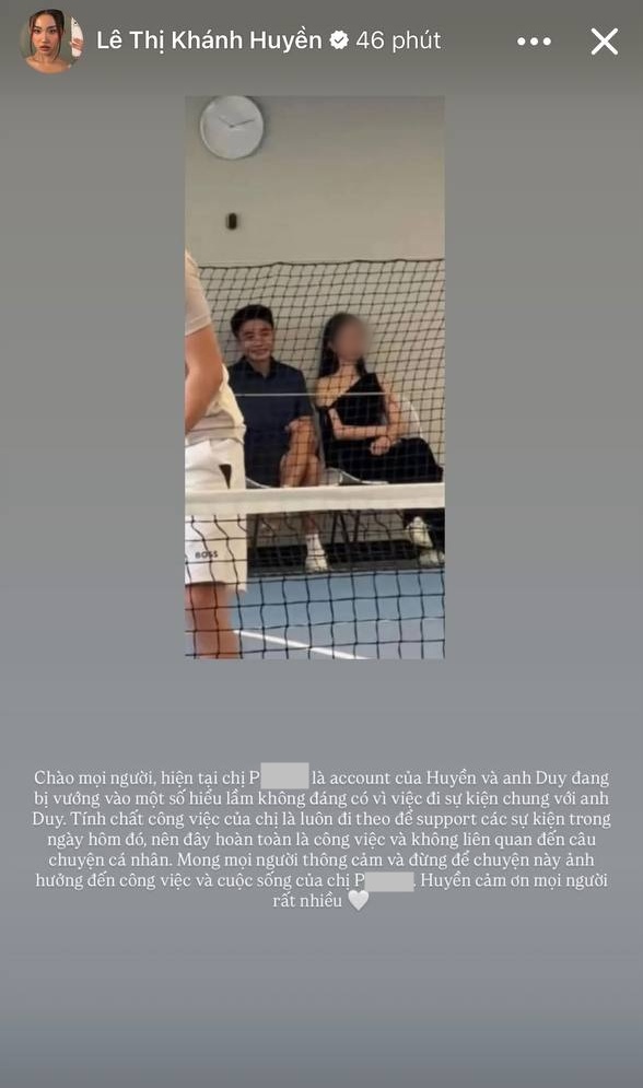 Huyền 204 lên tiếng về cô gái ngồi cạnh Duy Nhỏ ở sân pickleball