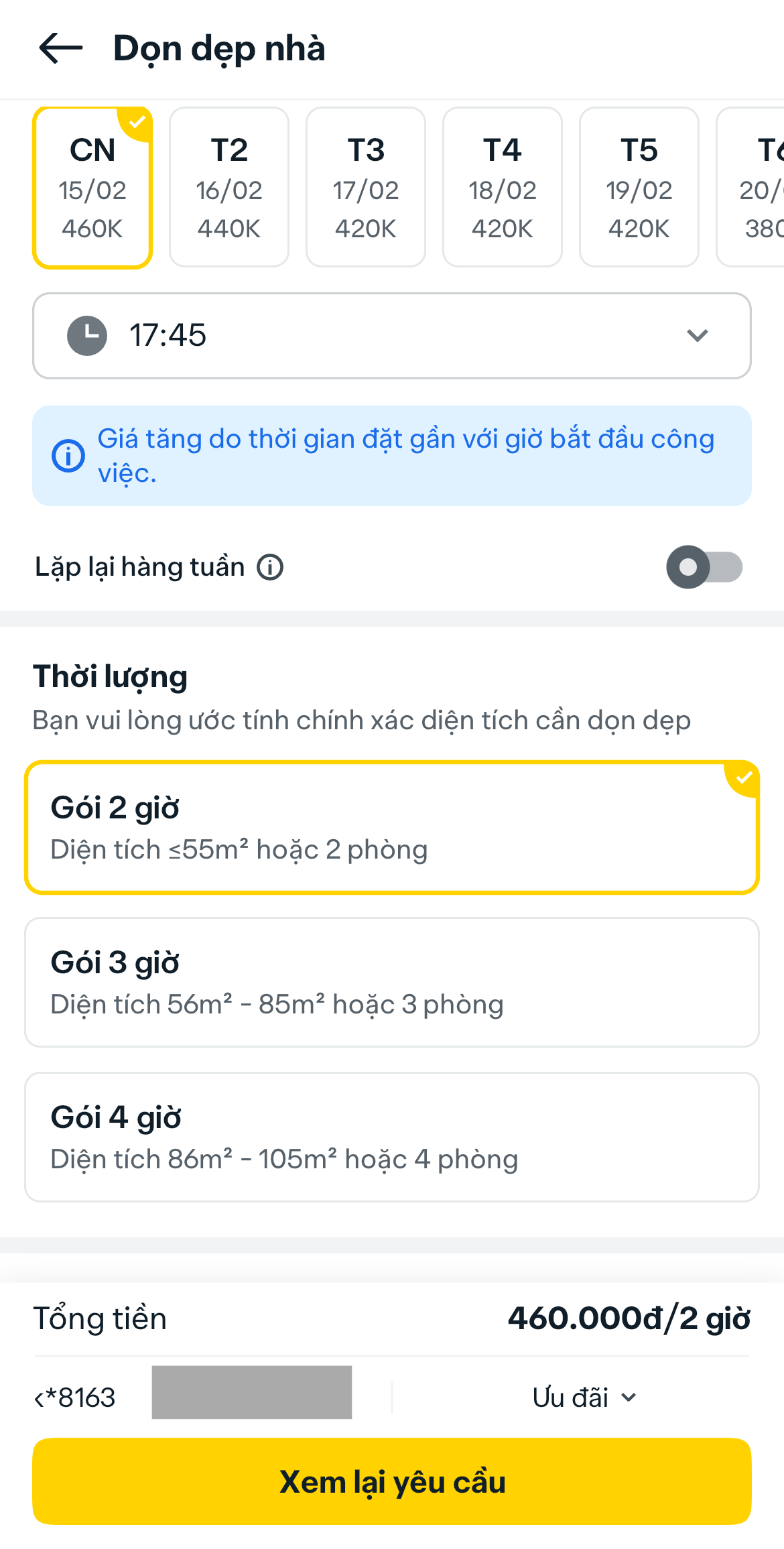 Giá dọn nhà trên một app giúp việc là 230.000 đồng/ giờ