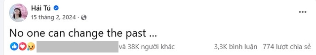Mùng 6 Tết cô nàng đăng tải dòng trạng thái, tạm dịch: Không ai có thể thay đổi quá khứ… Nhằm úp mở cho sự ra mắt sản phẩm âm nhạc mới.