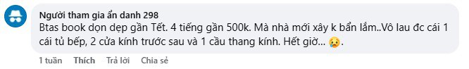 Nhiều bình luận chia sẻ về trải nghiệm không hài lòng khi sử dụng dịch vụ của bTaskee