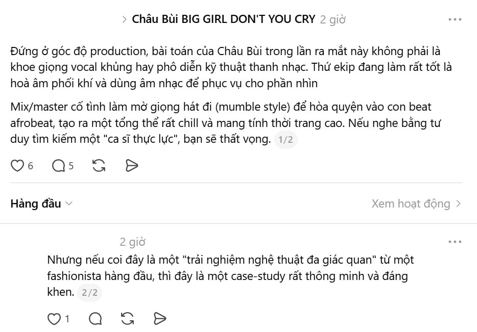 Châu Bùi chính thức cầm mic đi hát: Có Binz yểm trợ nhưng vẫn nhạt, bù lại visual 