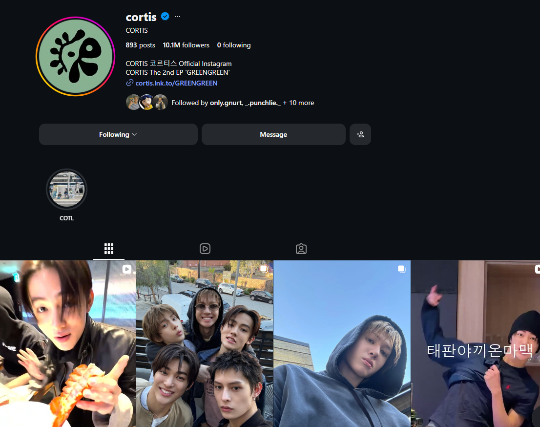 Đầu năm 2026, CORTIS đã cán mốc 10 triệu người theo dõi trên Instagram, là nhóm nhạc thế hệ mới chạm mốc này nhanh nhất 