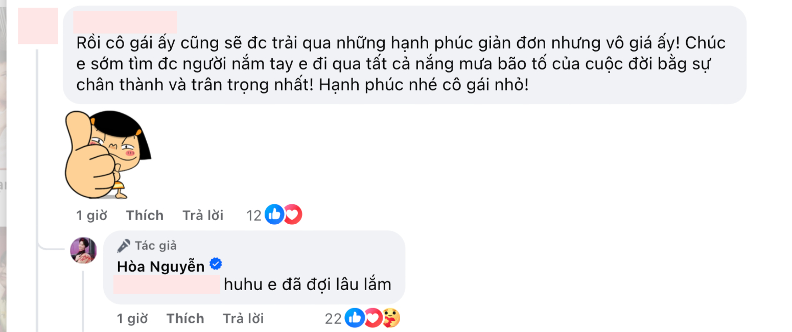 Cô cũng cho biết đã đợi lâu lắm để tìm được người đàn ông đồng hành cùng mình 