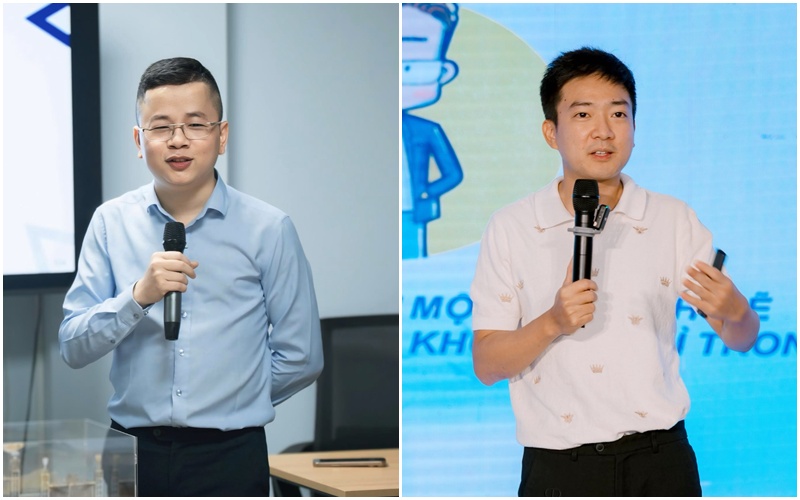 Anh Lê Minh Tâm (trái) và anh Phùng Thái Học (phải)