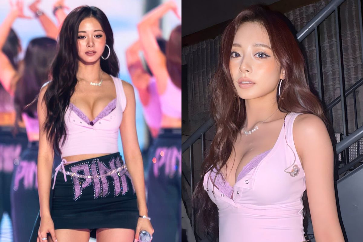 Tzuyu khiến mẫu bra của Victoria's Secret cháy hàng sau sân khấu tháng 10/2025 (ảnh: IG)
