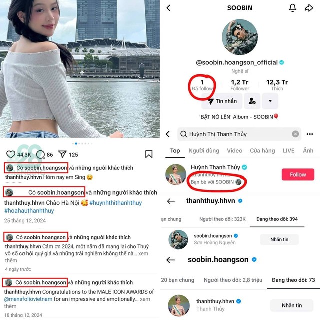 SOOBIN và Thanh Thuỷ gây chú ý khi bị soi loạt hint tình cảm đáng ngờ (ảnh cap màn hình)