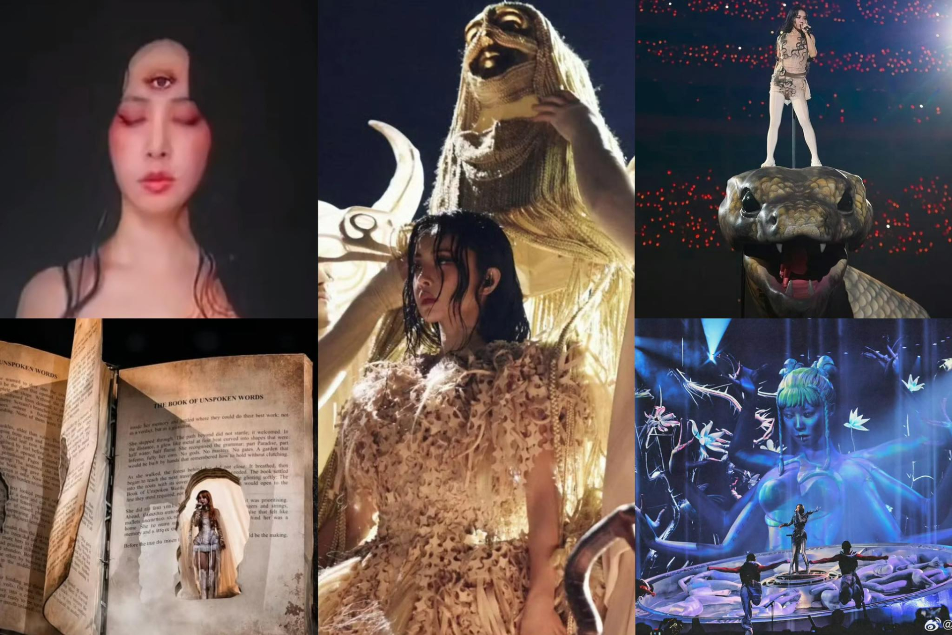 Các đêm diễn theo concept “lạc thú” của tour Pleasure Tour đều huy động ngân sách lớn cho phục trang, bối cảnh và các mô hình sân khấu quy mô (ảnh: Weibo)