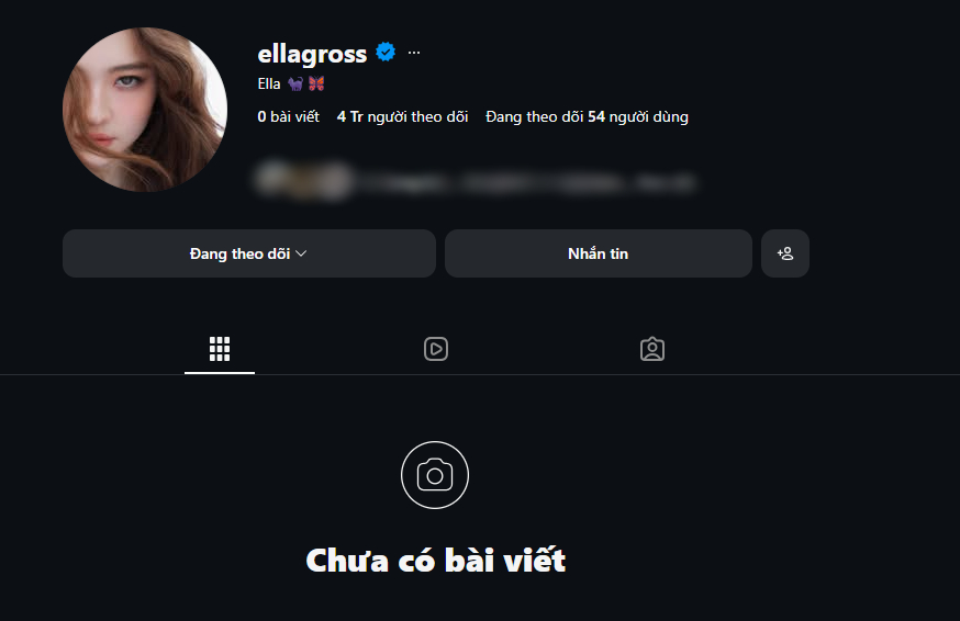 Debut với MEOVV, nhiều fan phát hiện tài khoản Instagram cá nhân được lập ra từ thời làm mẫu nhí của Ella dần bốc hơi toàn bộ hình ảnh cũ (ảnh cap màn hình)