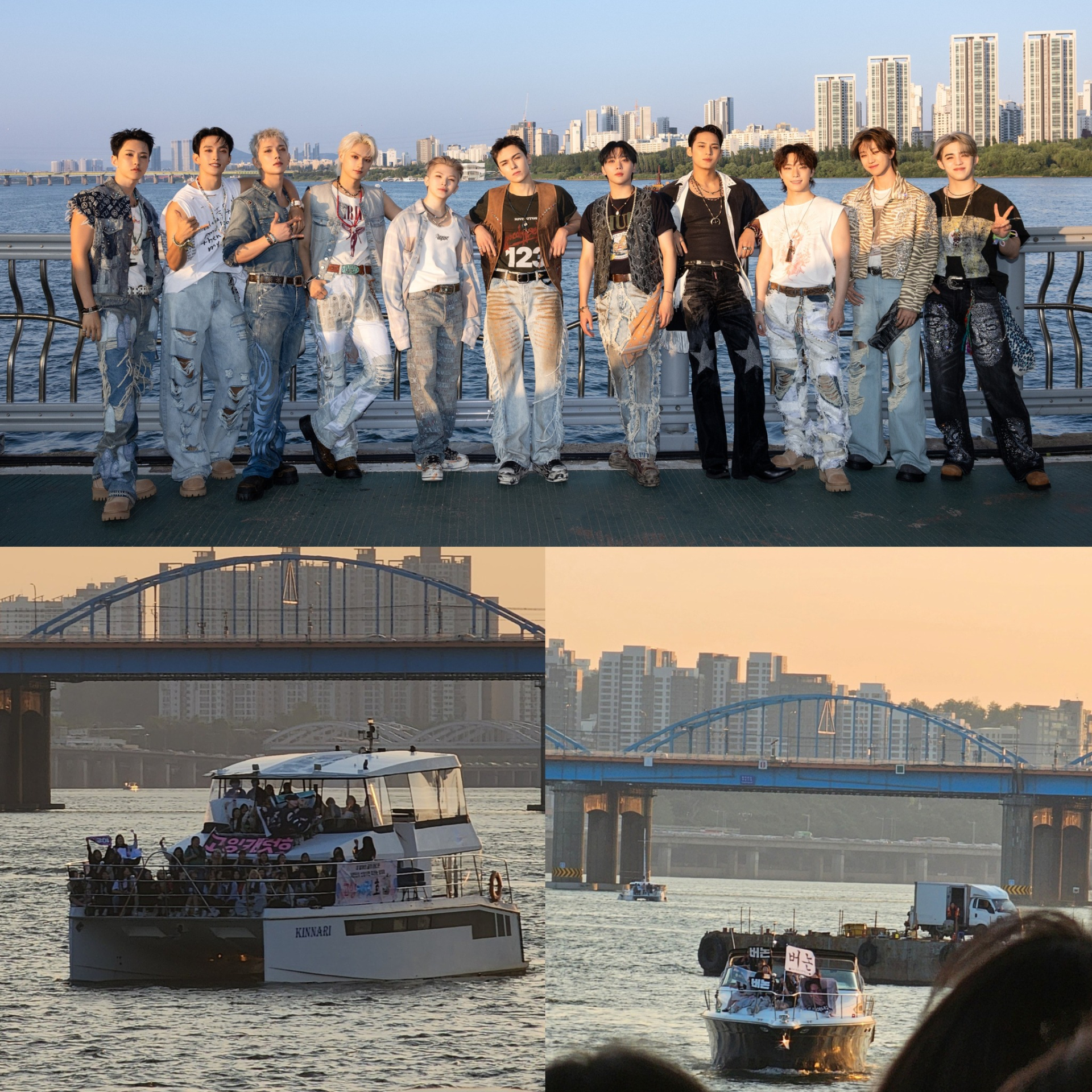 Fan thuê du thuyền xem SEVENTEEN biểu diễn trên sông Hàn (ảnh: X)