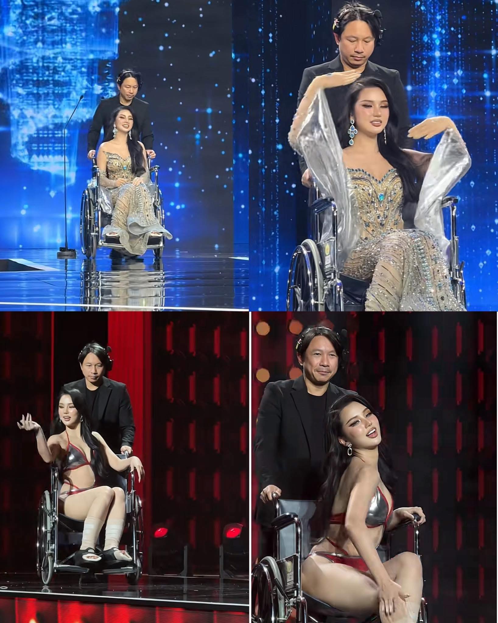 Một thí sinh khác bị chấn thương, và dùng xe lăn để trình diễn trong đêm bán kết