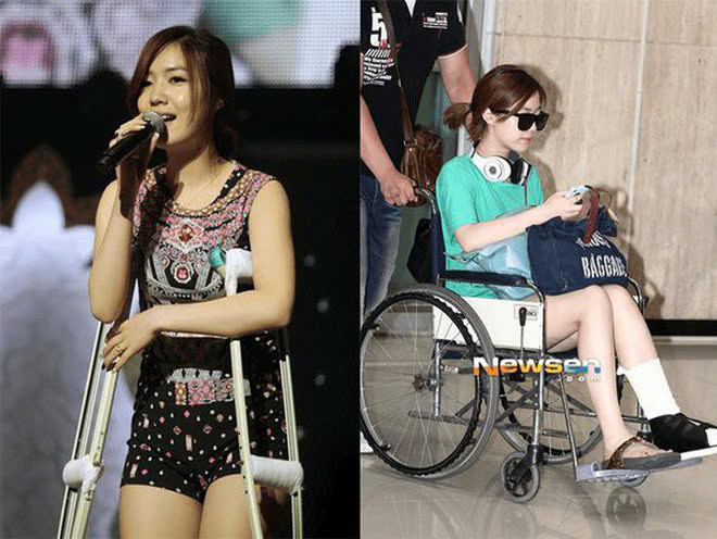 Hwayoung bị tố cố tình giả vờ đau chân để trốn tránh luyện tập, đóng kịch trước mặt mọi người để lấy được sự thương cảm. Ảnh: Naver