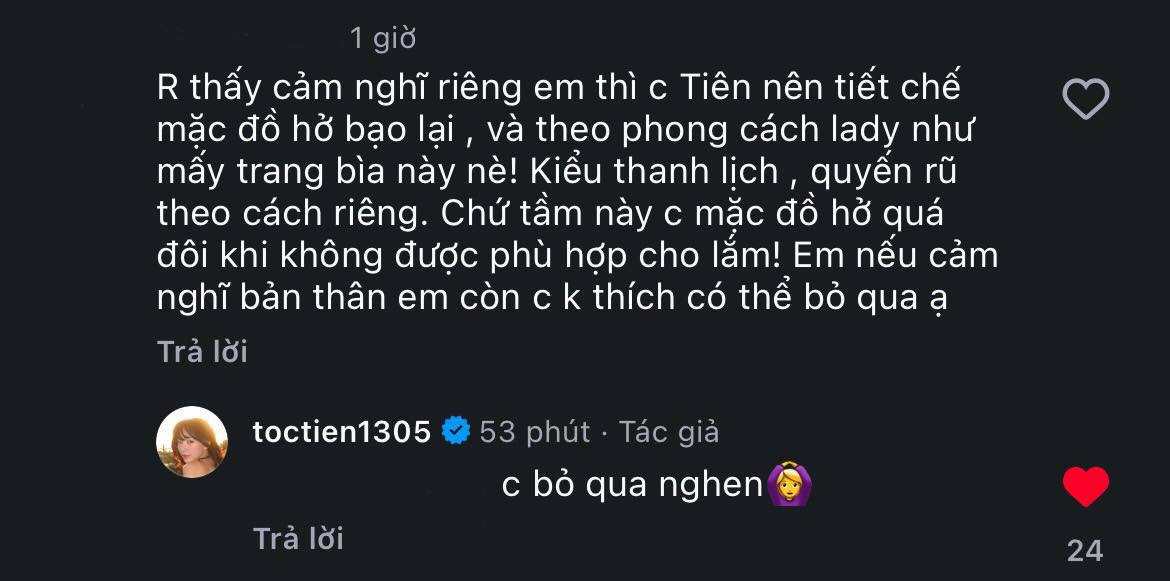 Tóc Tiên nhận góp ý về chuyện ngày càng hở hang