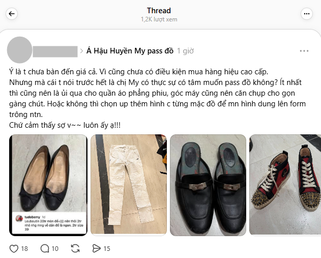 Câu chuyện pass đồ của Huyền My vẫn đang gây tranh cãi