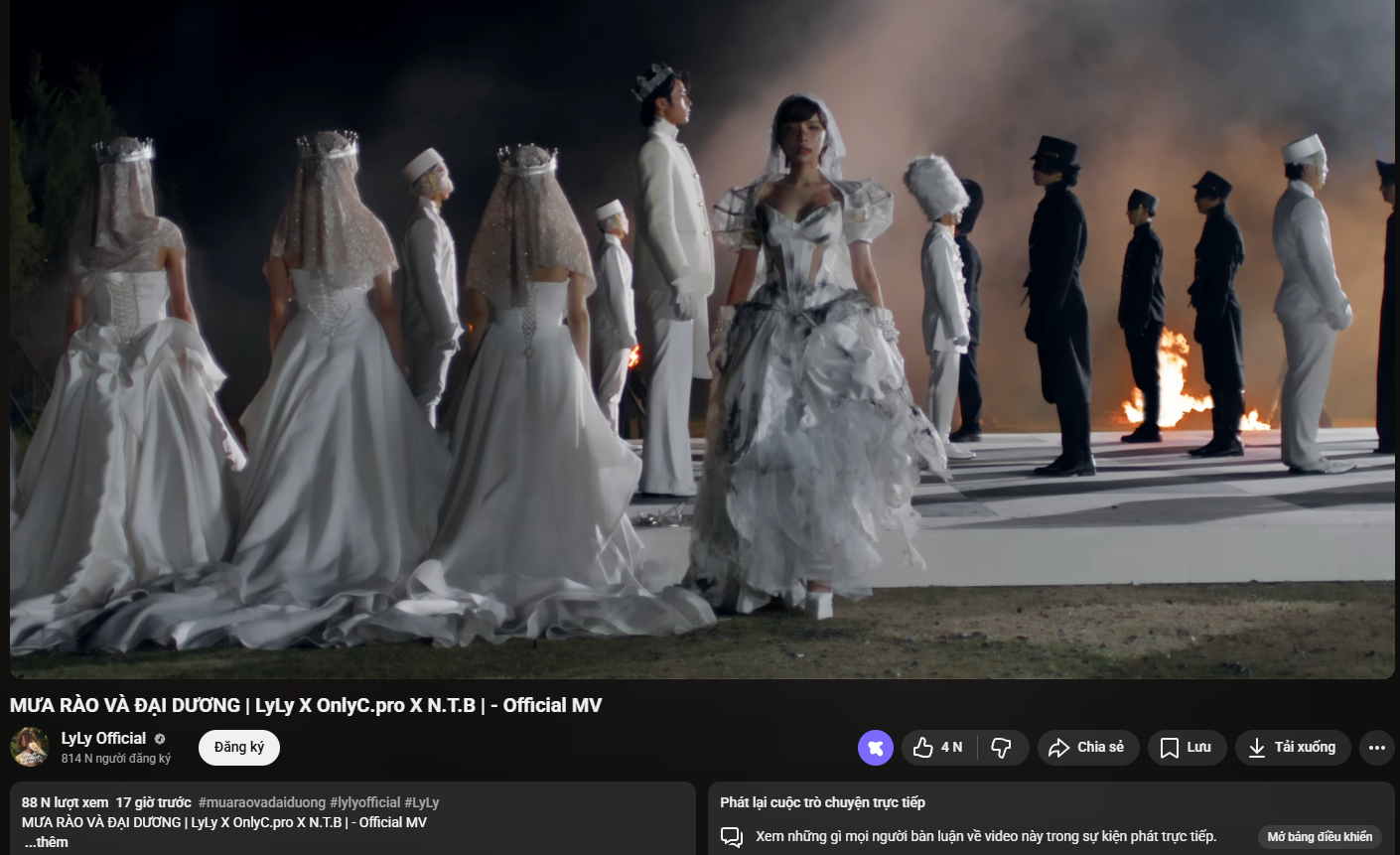 Thành tích MV Mưa Rào và Đại Dương lúc 14h ngày 9/4