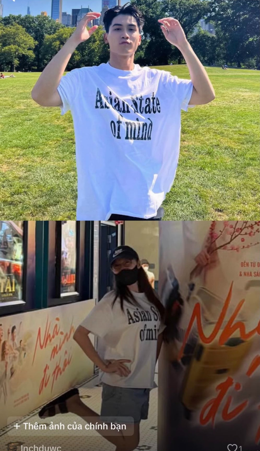 Netizen soi chiếc áo phông có kiểu dáng tương tự nhau của 2 diễn viên