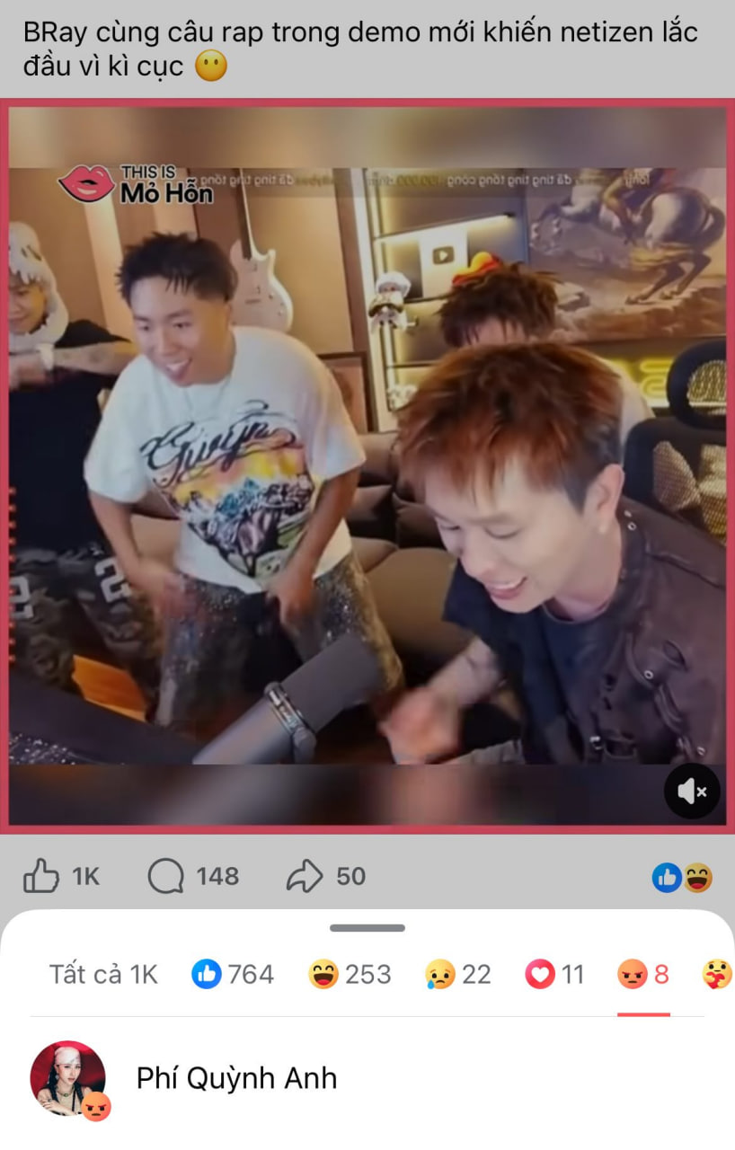 Quỳnh Anh Shyn phẫn nộ về đoạn clip rap khiếm nhã của B Ray 